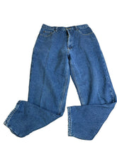 Load image into Gallery viewer, Eddie Bauer Jeans Womens 12 (30x27.5) Blue Straight Petite Flannel Lined Denim
