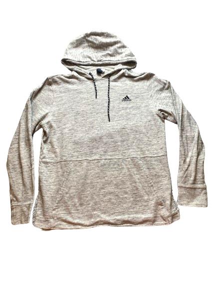 Adidas Sweatshirt Adult Large Gray Essentials Pocket Hoodie Sweater Pullover Men
