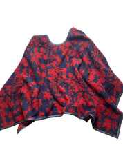 Load image into Gallery viewer, BCBGMaxazria Sweater Womens One Size Red Navy Across Cape Poncho Cozy 48&quot; Ladies
