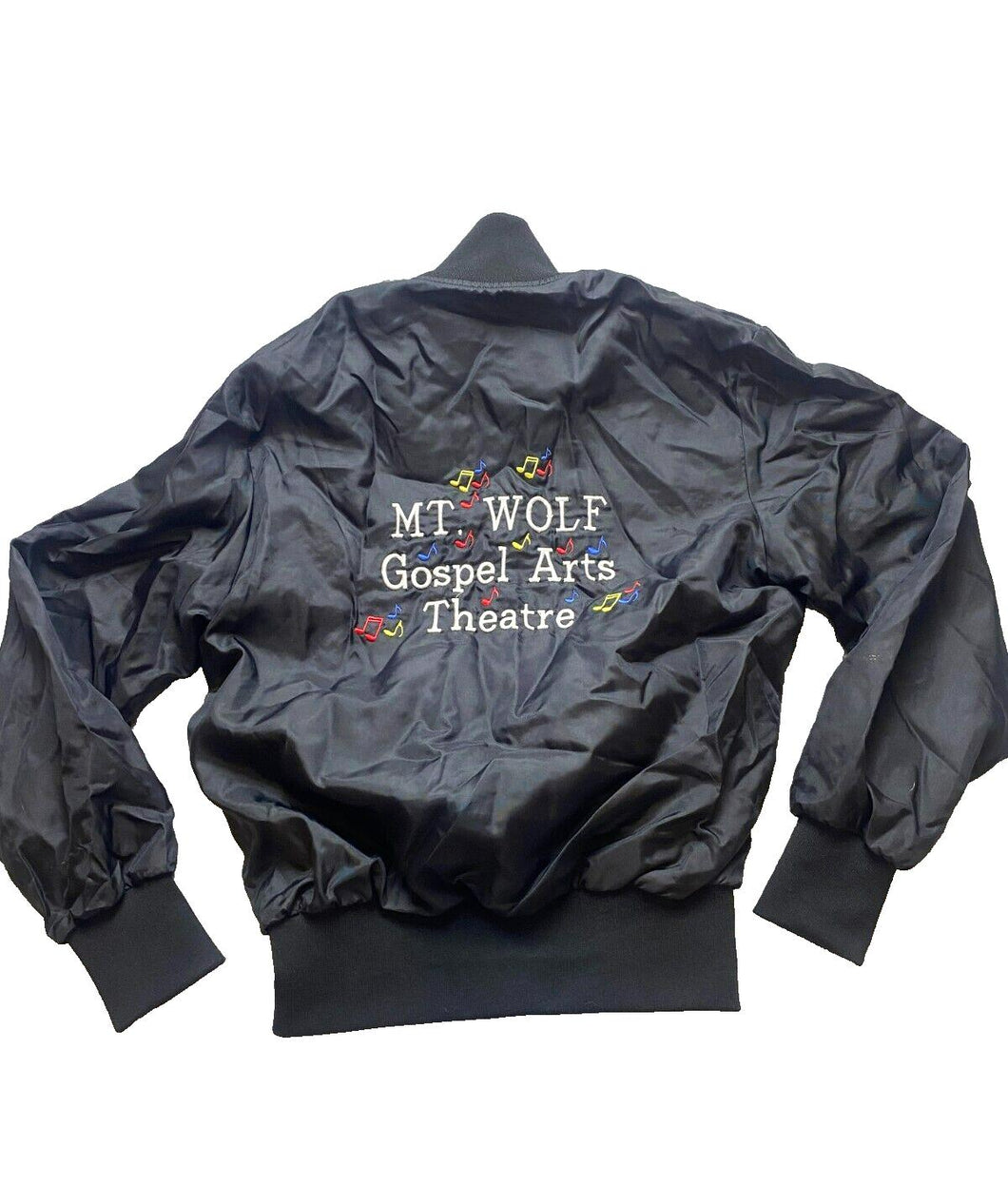 VTG Holloway Jacket Adult Small Mt Wolf Gospel Arts Embroidered Bomber Snap Mens