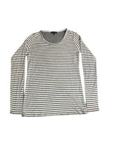 Load image into Gallery viewer, Eileen Fisher Shirt Womens Small Gray White Striped Casual Comfy Pullover Ladies
