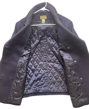 Load image into Gallery viewer, LL Bean Coat Adult Large Navy Blue Lambswool Wool Jacket Preppy Outerwear Mens
