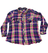 Load image into Gallery viewer, Torrid Shirt Womens 3 3X Pink Yellow Plaid Button Up Rayon Casual Plus Ladies
