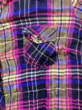 Load image into Gallery viewer, Torrid Shirt Womens 3 3X Pink Yellow Plaid Button Up Rayon Casual Plus Ladies
