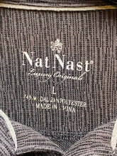 Load image into Gallery viewer, Nat Nast Shirt Adult Large Charcoal Gray Textured Polo Collared Golf Preppy Mens

