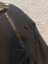 Load image into Gallery viewer, Vocal Sweater Women Large Black Zipper Eyelet Riveted Rayon Steampunk NWOT
