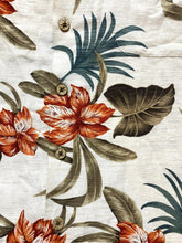 Load image into Gallery viewer, Caribbean Shirt Adult 3XB Taupe AOP Floral Hawaiian Aloha Button Up Silk Big Men

