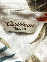 Load image into Gallery viewer, Caribbean Shirt Adult 3XB Taupe AOP Floral Hawaiian Aloha Button Up Silk Big Men
