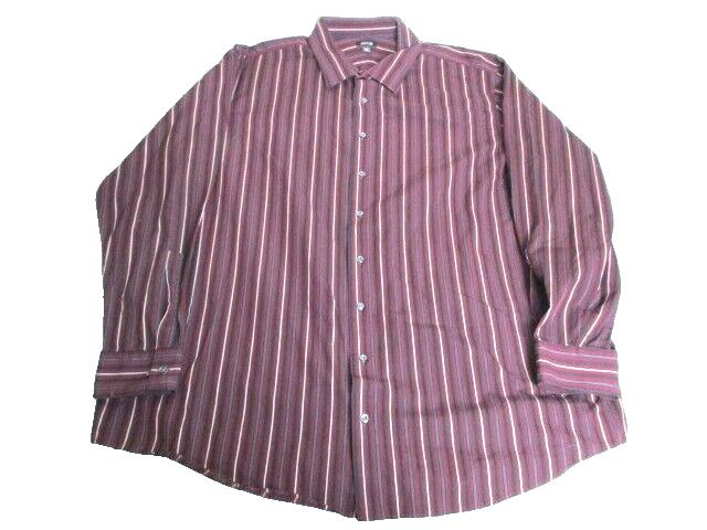 Apt.9  Shirt Adult 3XLT Button Up Long Sleeve Striped Casual Camp Collared Mens