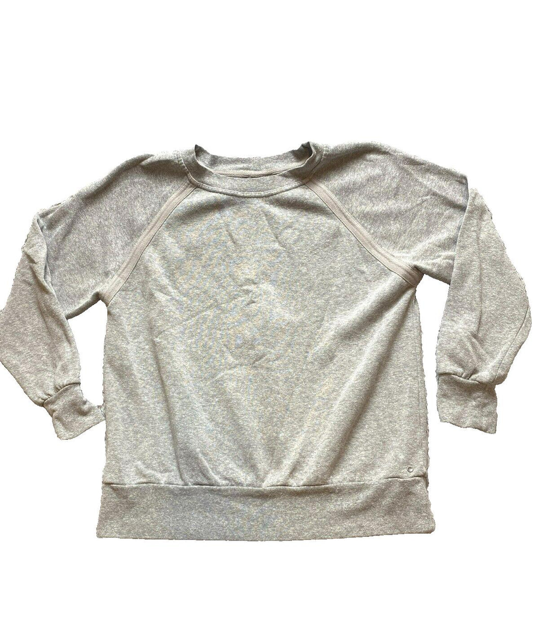 Prana Sweatshirt Womens Medium Gray Oversized Fleece Crewneck Outerwear Ladies