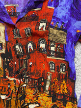 Load image into Gallery viewer, Chicos Shirt Womens 3 Extra Large AOP Diner City Scene Vibrant Button Up Silk
