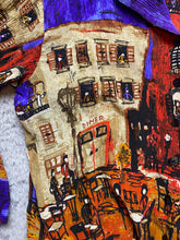 Load image into Gallery viewer, Chicos Shirt Womens 3 Extra Large AOP Diner City Scene Vibrant Button Up Silk
