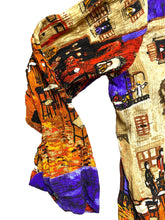 Load image into Gallery viewer, Chicos Shirt Womens 3 Extra Large AOP Diner City Scene Vibrant Button Up Silk
