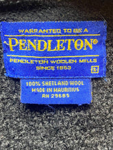 Load image into Gallery viewer, Pendleton Sweater Adult Large Charcoal Full Zip Shetland Wool Mock Neck Mens
