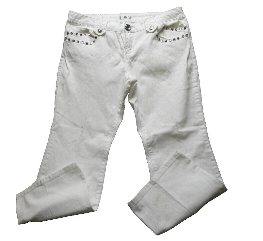 Metro 7 Seven Jeans Womens 16 (37x27.5) Studded Rhinestone Pockets Spandex Lady