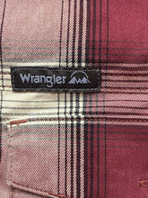 Load image into Gallery viewer, Wrangler Shirt Adult 3XL Maroon Beige Plaid Button Up Pocket Outdoor Camping Men
