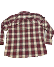 Load image into Gallery viewer, Wrangler Shirt Adult 3XL Maroon Beige Plaid Button Up Pocket Outdoor Camping Men
