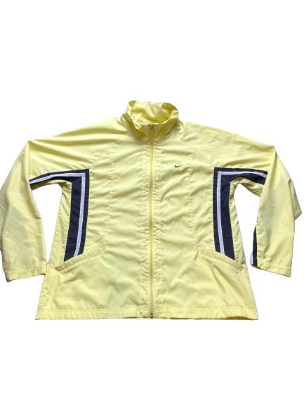 VTG Nike Jacket Adult Extra Large Yellow Full Zip Windbreaker Lightweight Swoosh