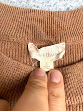 Load image into Gallery viewer, Hem &amp; Thread Sweater Womens Large Brown Crewneck Knit Outerwear Pullover Ladies
