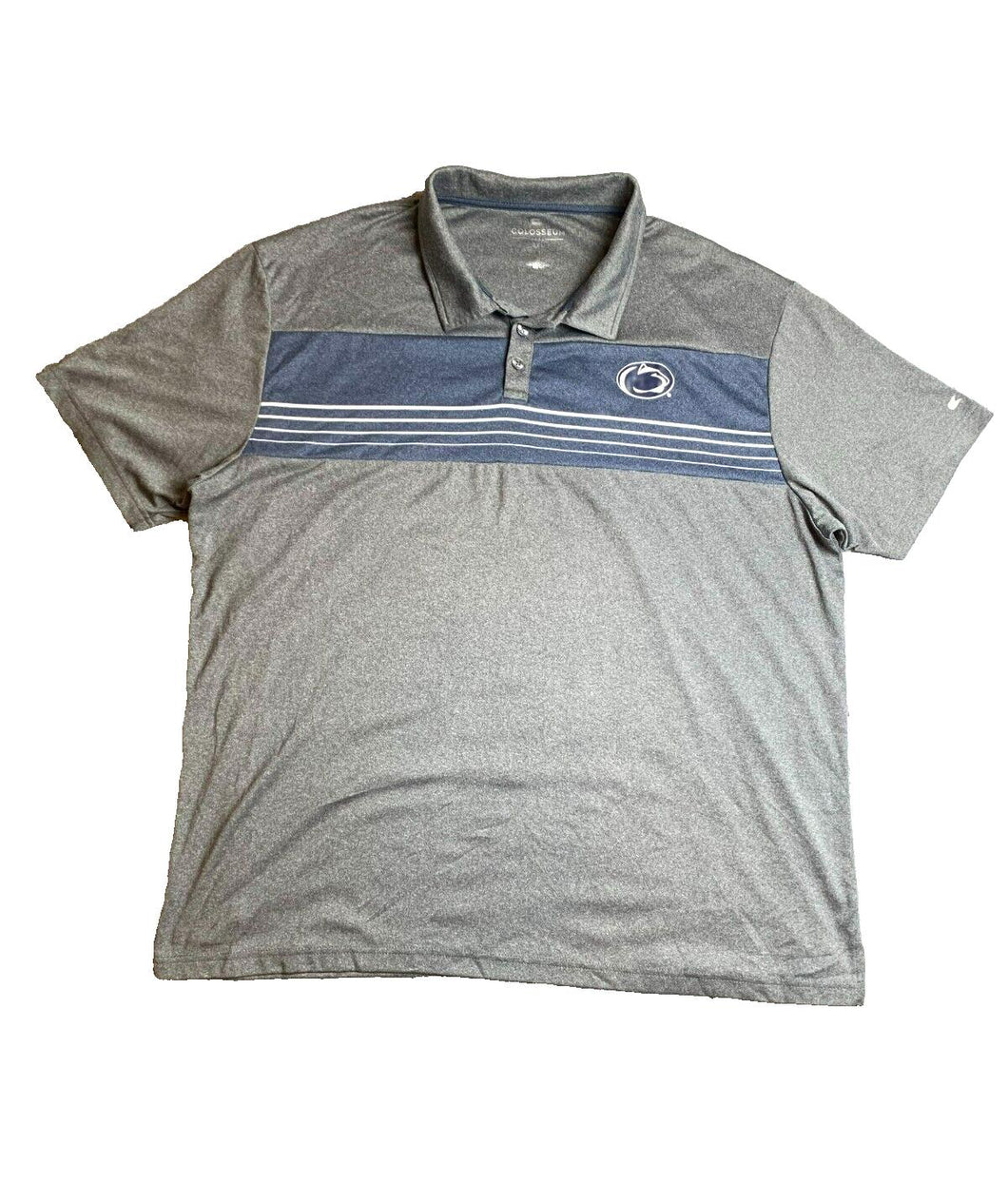 Penn State Nittany Lions Shirt Adult 3XL Gray NCAA Colosseum Sportswear Polo Men