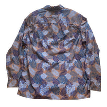 Load image into Gallery viewer, Duluth Trading Shirt Adult Medium Relaxed Fit Button Up Palm Leaf AOP Mens
