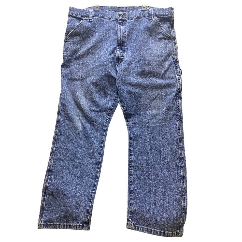 Wrangler Carpenter Jeans Adult 42x30 Relaxed Utility Baggy Work Denim Blue Mens