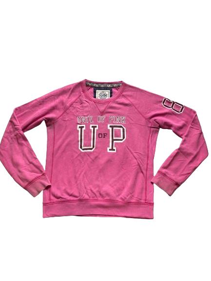 Victoria's Secret Sweatshirt Womens Large Univ of Pink Fleece Oversized Pullover