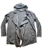 Load image into Gallery viewer, Pure J Jill Sweater Womens Large Gray Oversized Waterfall Open Front Cardigan

