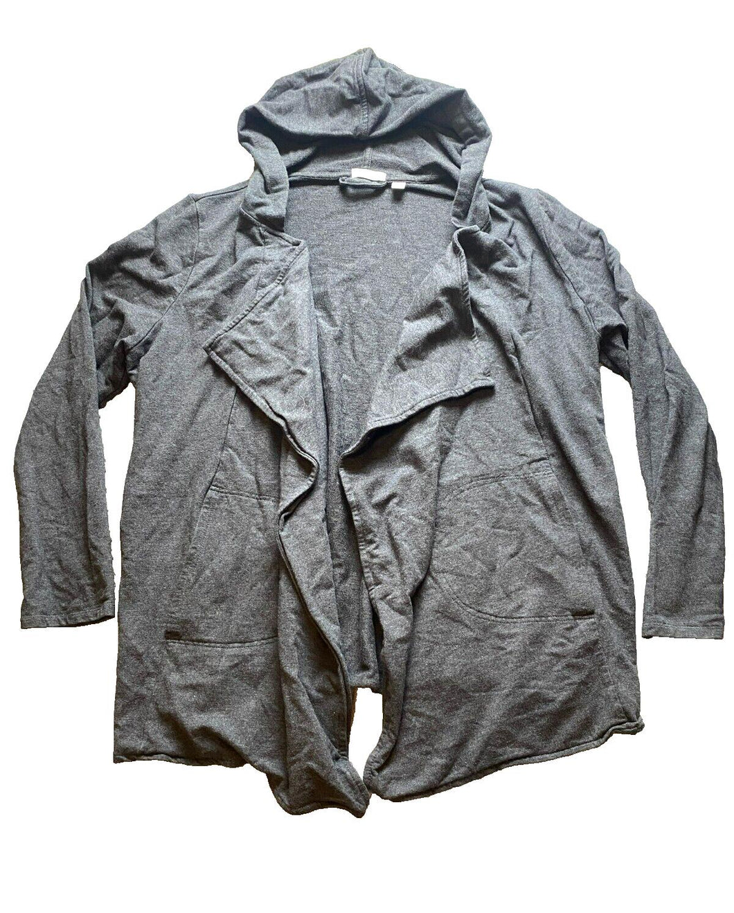 Pure J Jill Sweater Womens Large Gray Oversized Waterfall Open Front Cardigan