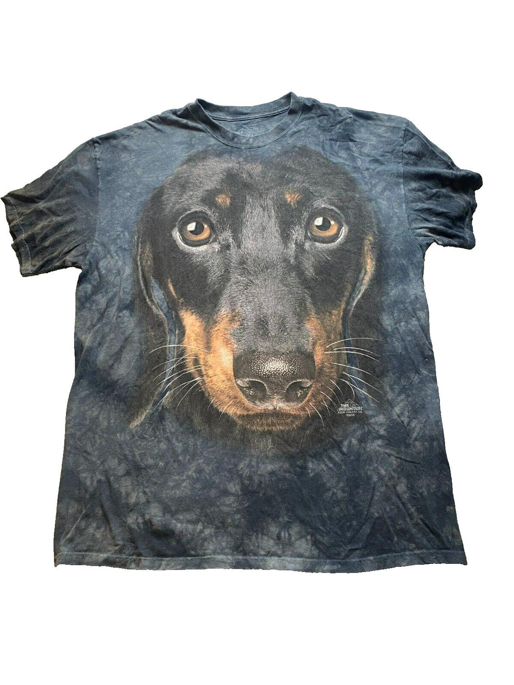 The Mountain Shirt Adult 2XL XXL Gray Dachshund Dog Face AOP Tie Dye USA Mens