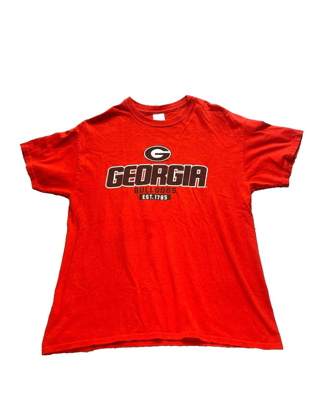 Georgia Bulldogs Shirt Adult Large Red Spellout Sportswear NCAA Football Mens