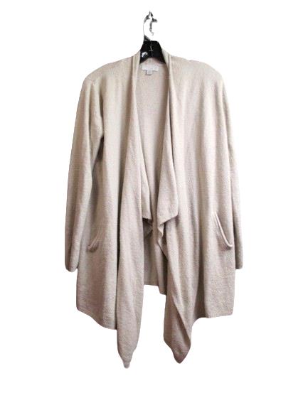 Barefoot Dreams Sweater Womens Small Tan CozyChic Lite Cardigan Waterfall Nylon