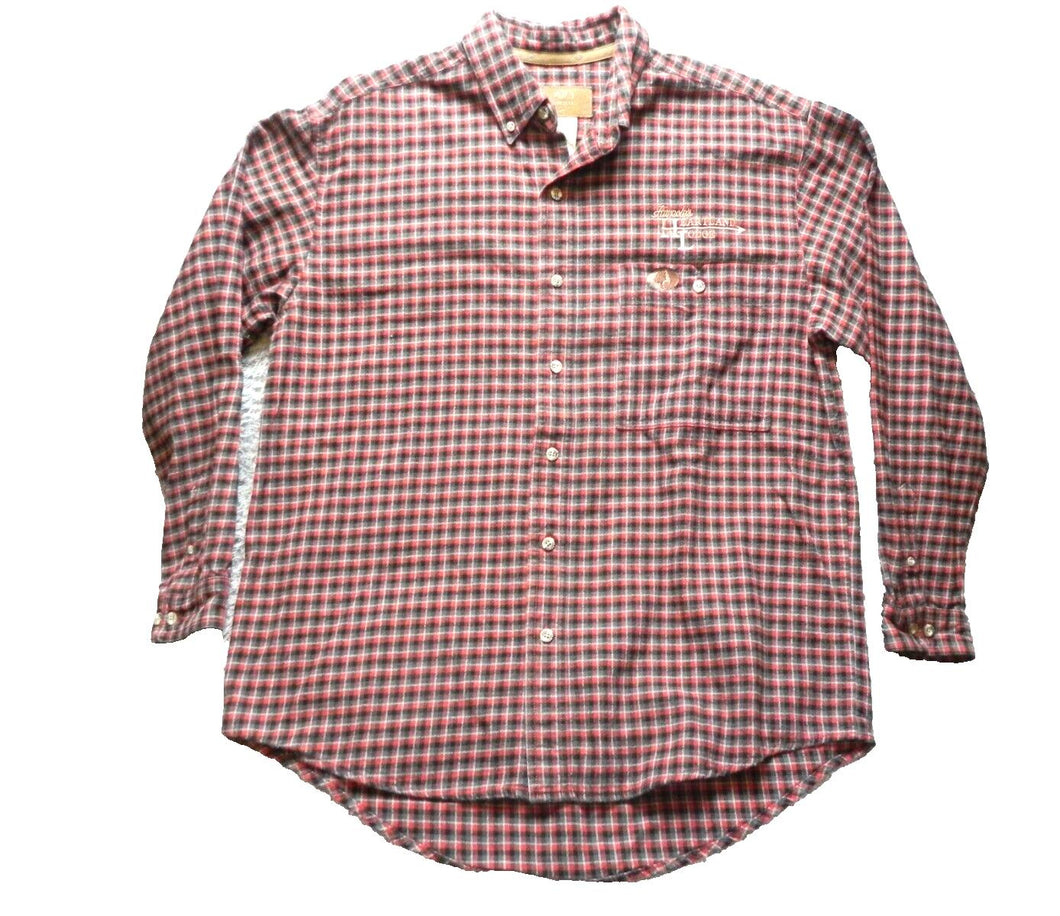 Mossy Oak Shirt Adult Large Button Up Long Sleeve Plaid Flannel Embroidered Mens