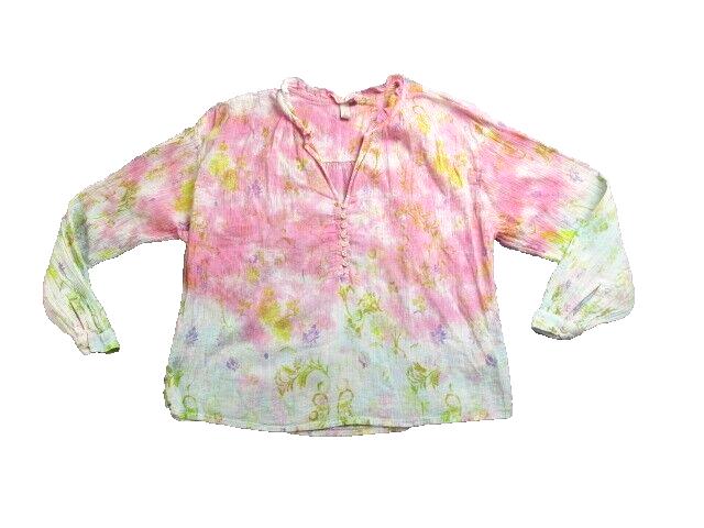 Anthropologie Pilcro Shirt Womens Extra Small Flowy Blouse Tavi Tie Dye Ladies