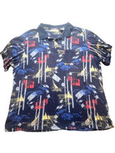 Load image into Gallery viewer, Penguin By Munsingwear Shirt Adult 2XL Navy Blue Boating Fishing AOP Polo Mens
