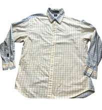 Load image into Gallery viewer, Sean John Shirt Adult 2XL XXL Blue Taupe Plaid Button Up Embroidered Casual Mens
