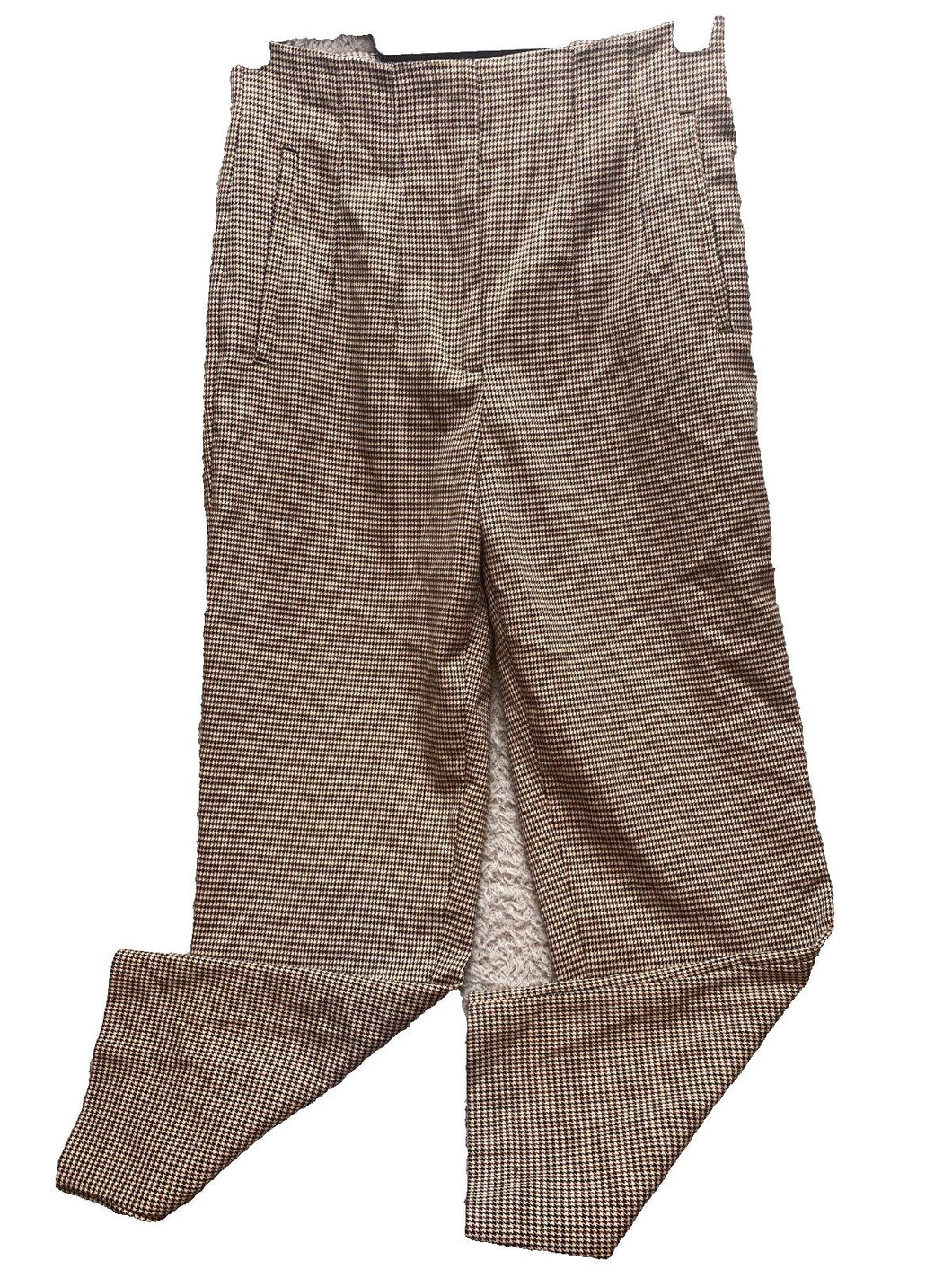 Zara Dress Pants Womens Medium Brown Black Casual Workwear Wide Leg Ladies