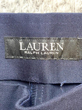 Load image into Gallery viewer, Lauren Ralph Lauren Pants Women 10 (34x24) Navy Blue Trouser Stretch Black Label
