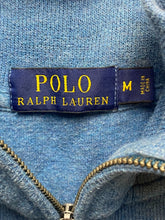 Load image into Gallery viewer, POLO Ralph Lauren Sweater Adult Medium Slate Blue 1/4 Zip Mock Neck Red Pony Men
