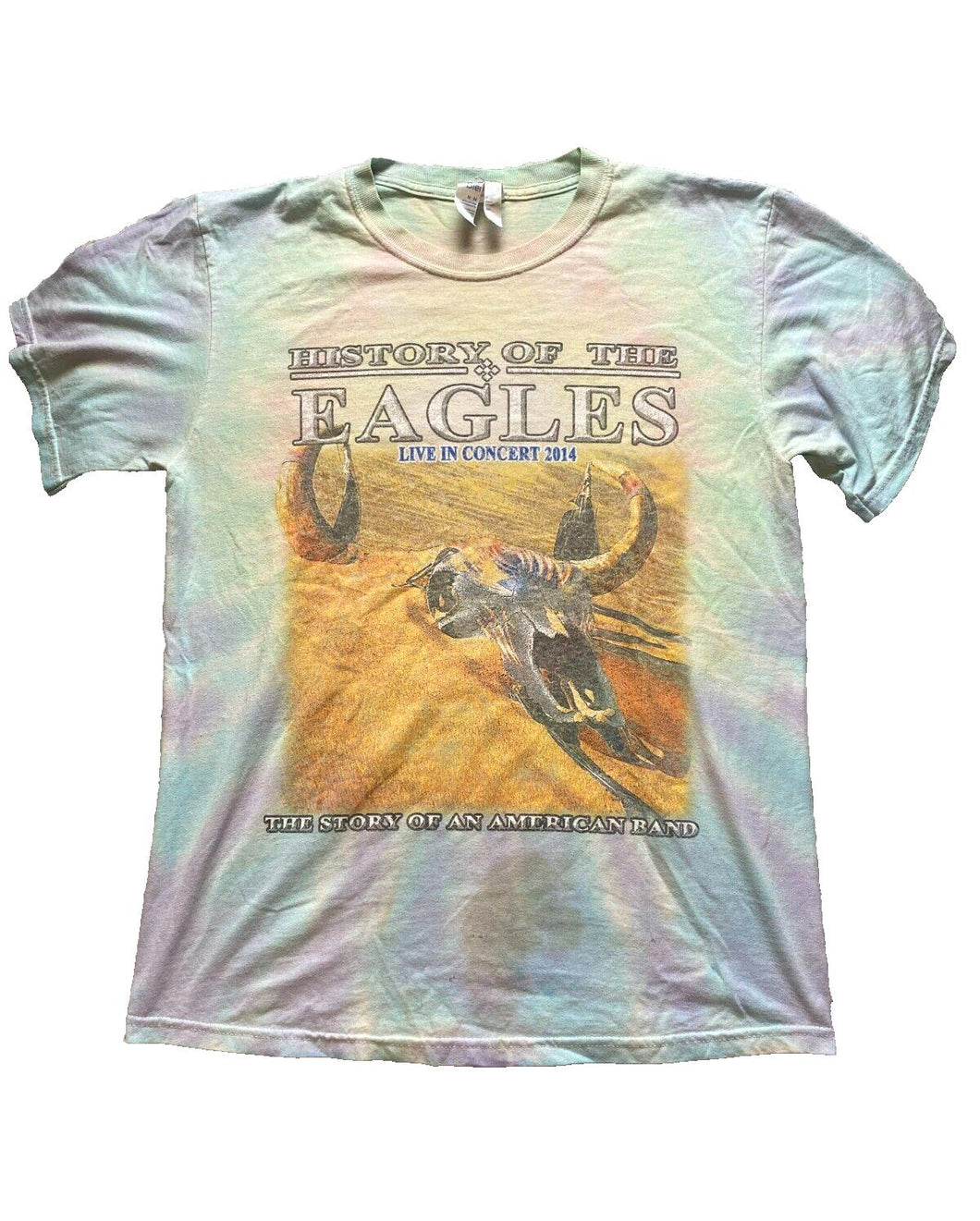 History of The Eagles Shirt Adult Medium Pastel Rainbow American Band Tour Mens