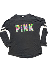 Load image into Gallery viewer, PINK Victoria’s Secret Shirt Womens Medium Black Oversized Cut Out Open Back
