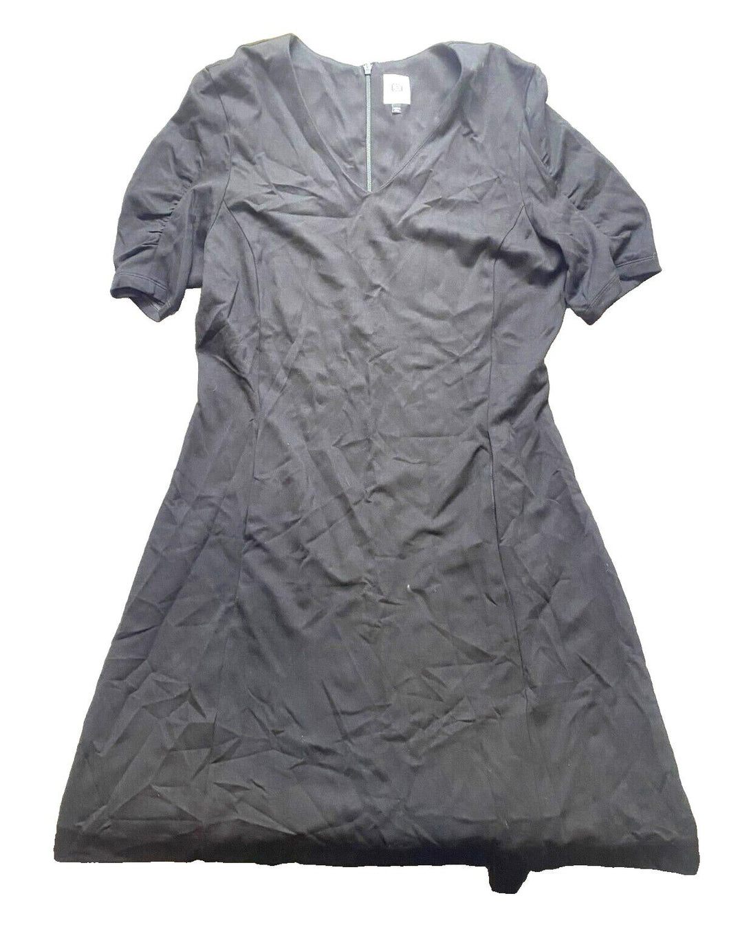 Cabi Dress Womens Large Black A-line Shift Midi Rayon Spandex Nylon Ladies