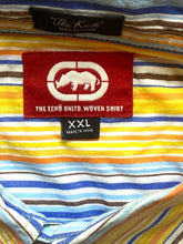 Load image into Gallery viewer, Ecko Unltd Shirt Adult 2XL Striped Button Up Casual Knute Woven Rhino Brand Mens
