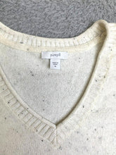 Load image into Gallery viewer, J Jill Sweater Womens Medium Off White V-Neck Oversized Boxy Outerwear Ladies
