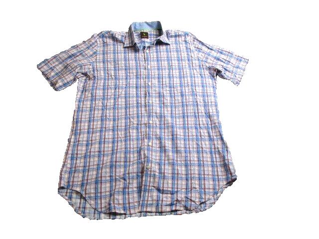 Tailorbyrd Shirt Adult XLT Extra Large Tall Blue Orange Button Up Flamingo Mens
