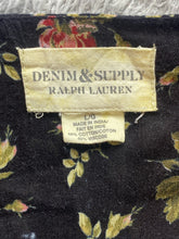 Load image into Gallery viewer, Ralph Lauren Denim Supply Shirt Womens Large Black Boho Tasseled Flowy Blouse
