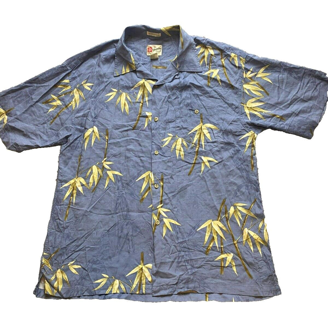 Hilo Hattie Shirt Adult Extra Large Button Up Camp AOP Bamboo Hawaiian Rayon Men