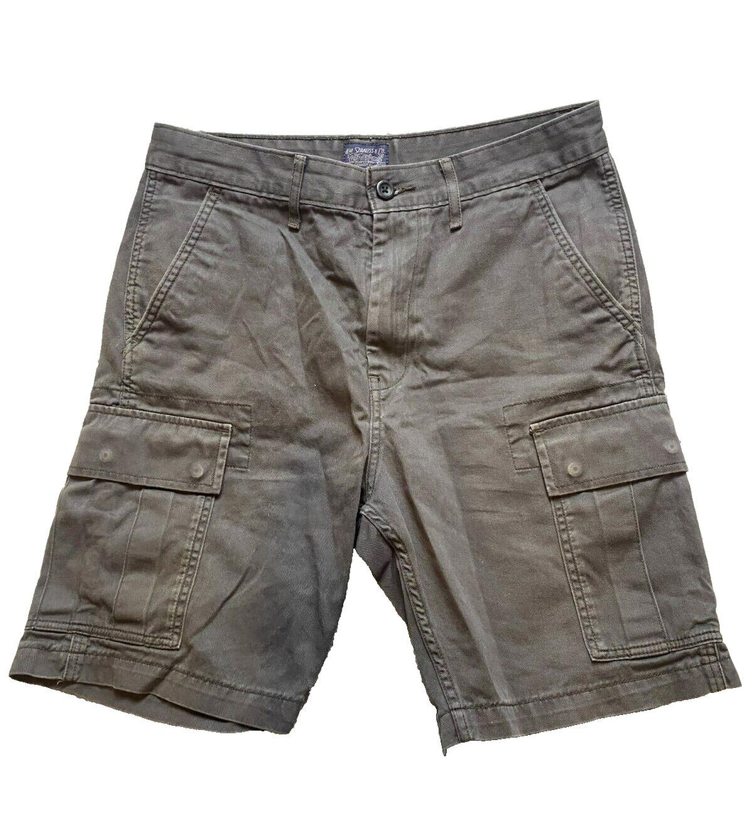 Levis Shorts Adult 30x9 Stone Gray Cargo Pockets Outdoor Workwear Baggy Mens