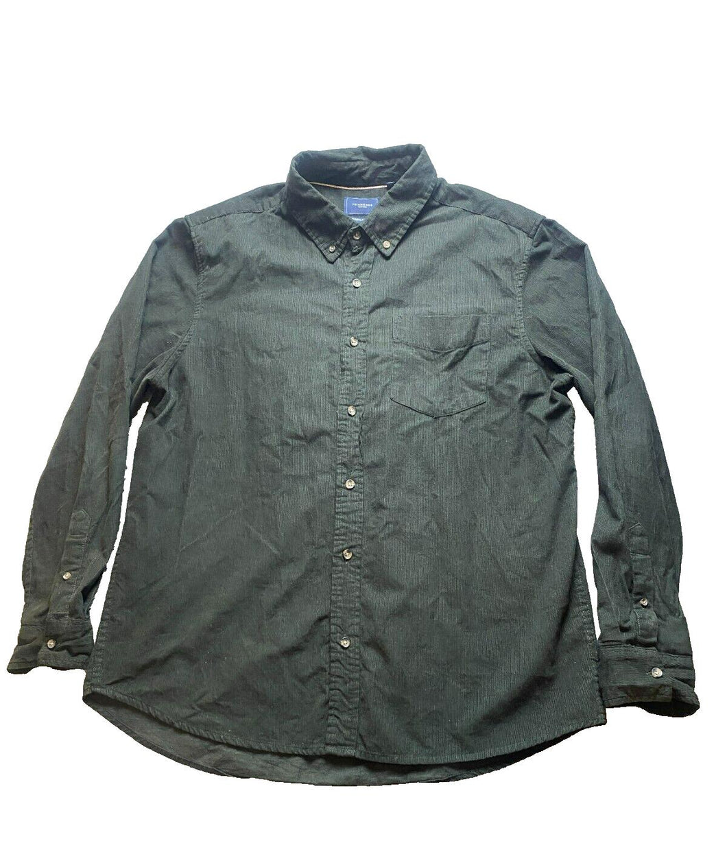 7 Diamonds Shirt Adult Extra Large Forest Green Corduroy Regular Fit Casual Mens