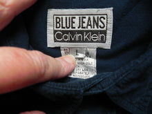 Load image into Gallery viewer, Calvin Klein Shirt Adult Large Button Up Long Sleeve Blue Jeans Chamois Mens
